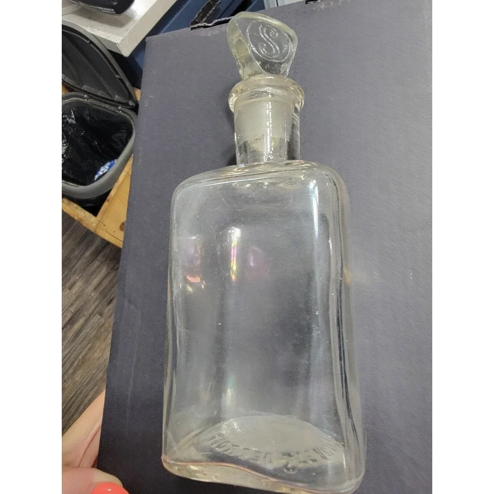 Stearns Fine Perfumes Empty Bottle Iridescent White Rose C1890s